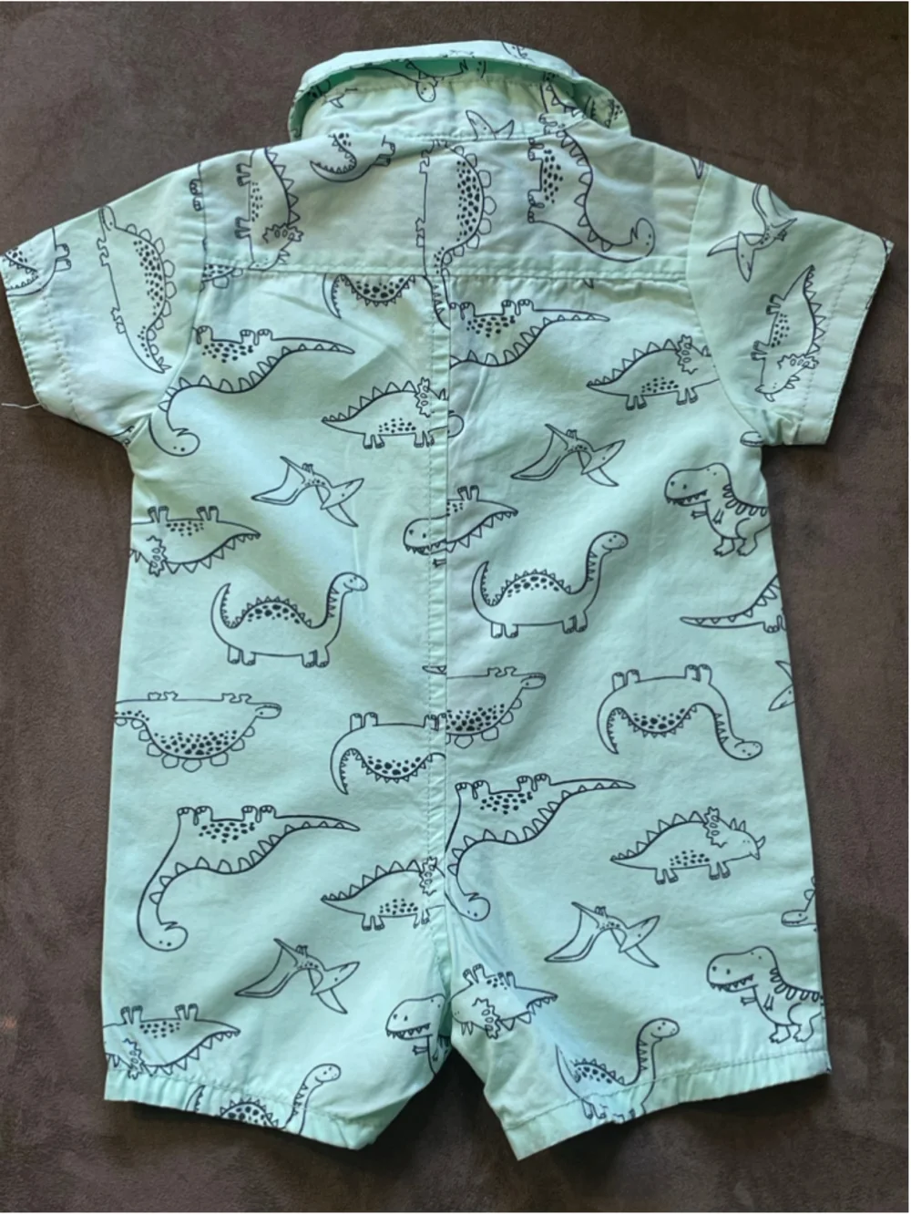 Boys Free Planet Romper 3-6 Months Mint Green Dinosaur Print